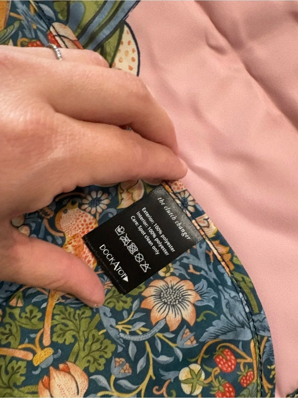 DockAtot Morris & Co Clutch Hanger Floral Strawberry Fields Changing Pad